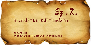 Szalóki Kálmán névjegykártya