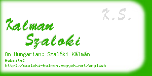 kalman szaloki business card
