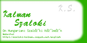 kalman szaloki business card